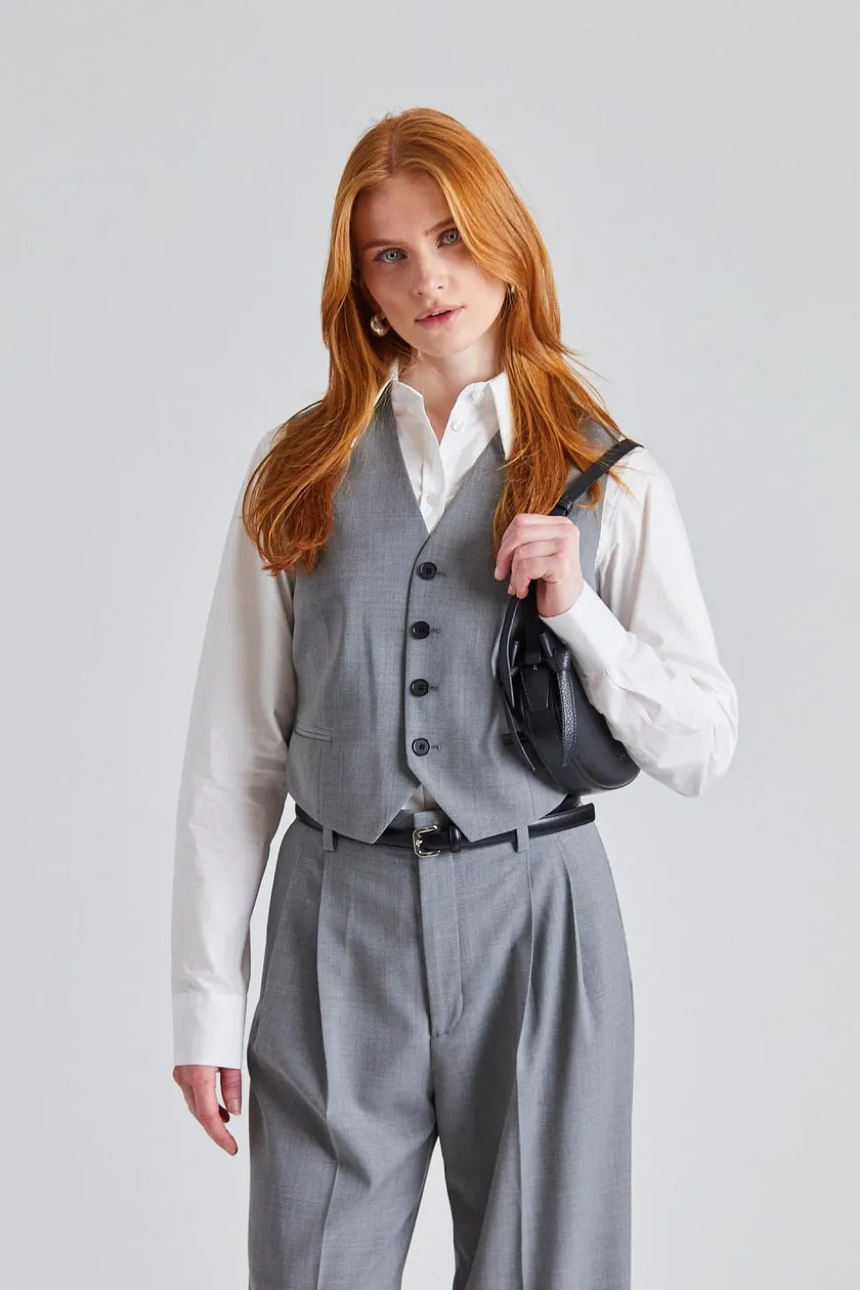 Tailored Vest Grey Melange