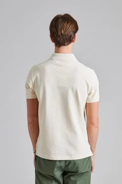 Tartan Pique Polo Shirt Antique White