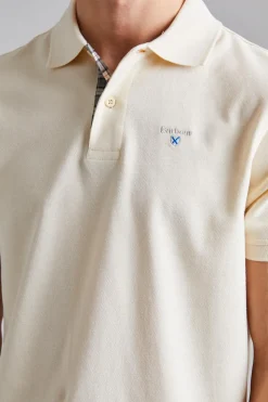 Tartan Pique Polo Shirt Antique White