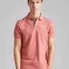 Tartan Pique Polo Shirt Pink Clay