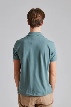 Tartan Pique Polo Shirt Vintage Teal