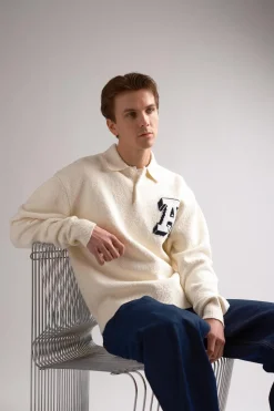 Team Polo Sweater Off White