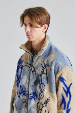 Teddy Jacquard Jacket Beige FN-MN-OUTW001150
