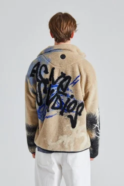 Teddy Jacquard Jacket Beige FN-MN-OUTW001150