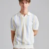 Textured Polo Shirt Beige Multi