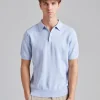 Textured Polo Shirt Light Blue