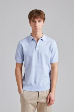 Textured Polo Shirt Light Blue
