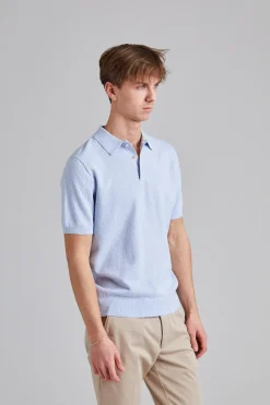 Textured Polo Shirt Light Blue