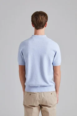 Textured Polo Shirt Light Blue
