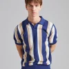 Textured Polo Shirt Navy Multi