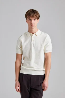 Textured Polo Shirt Off White