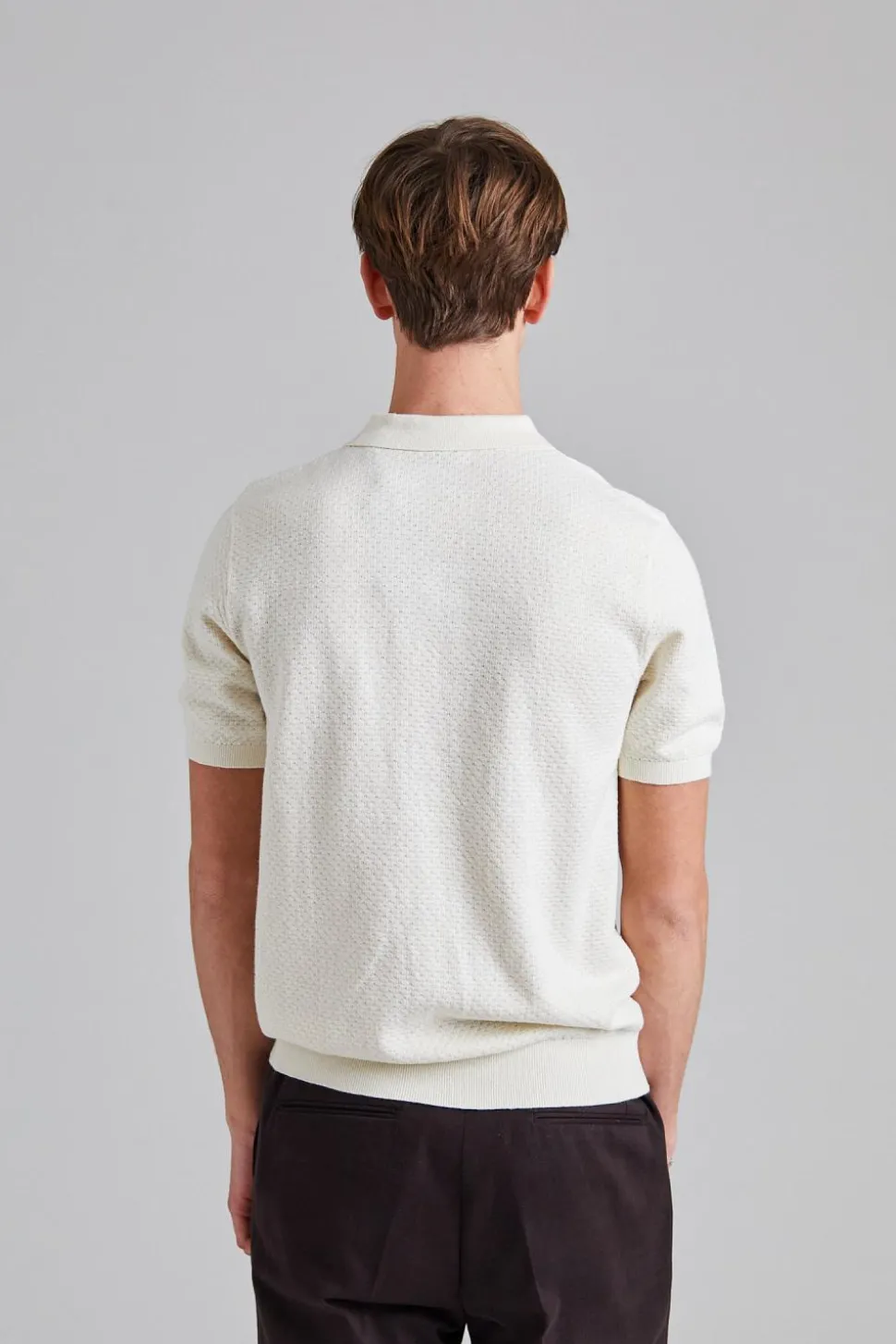 Textured Polo Shirt Off White