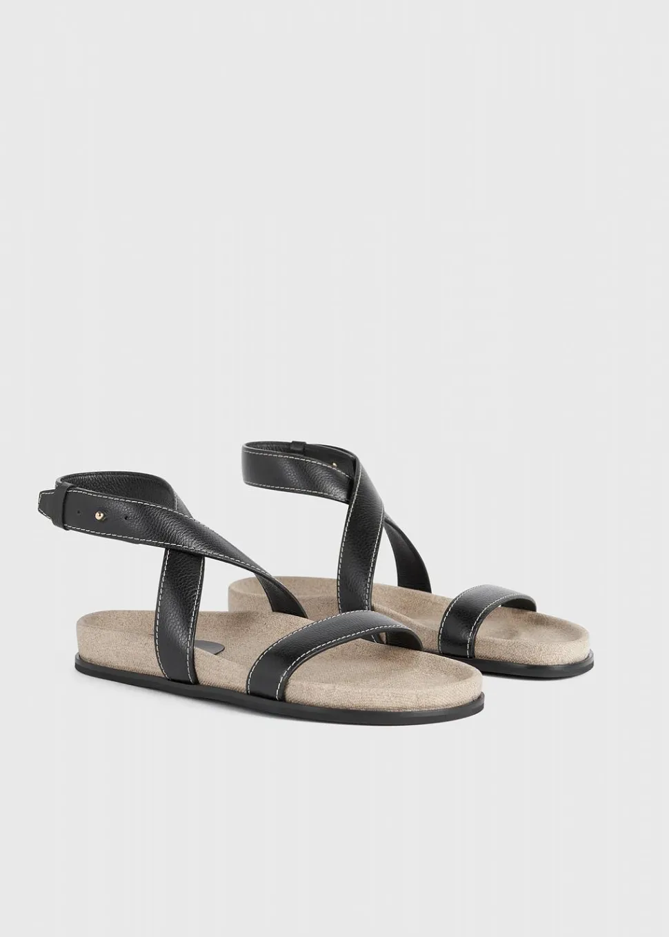 The Leather Chunky Sandal Black