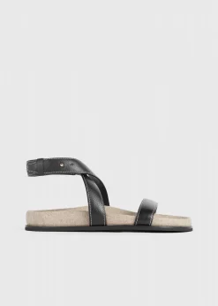 The Leather Chunky Sandal Black