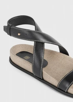 The Leather Chunky Sandal Black