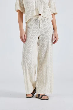 Thiril Crochet Knit Trousers White