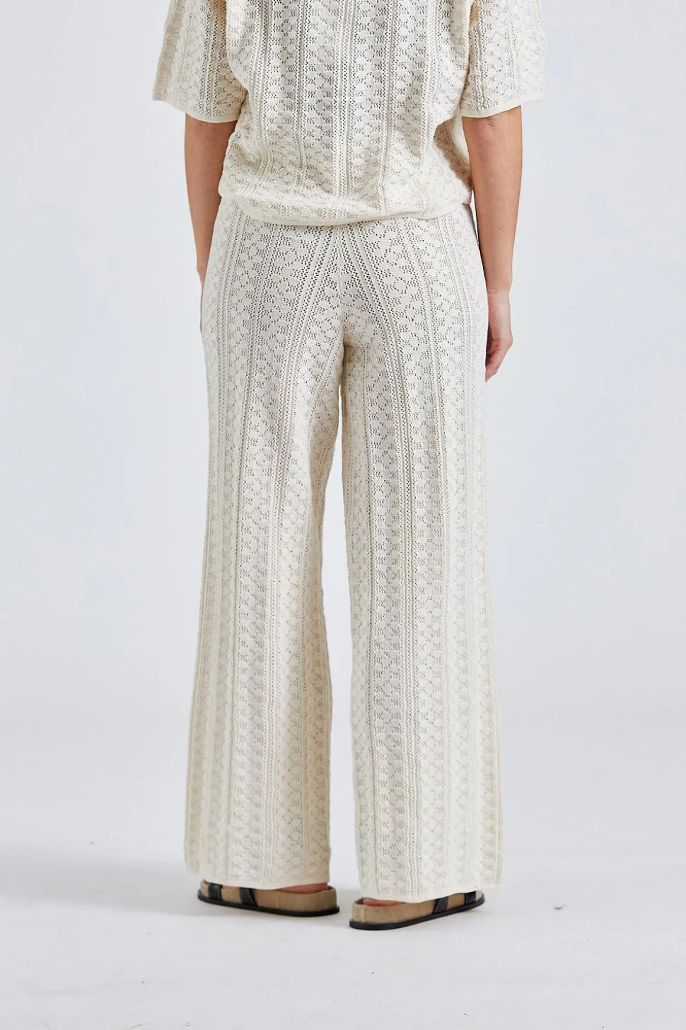 Thiril Crochet Knit Trousers White
