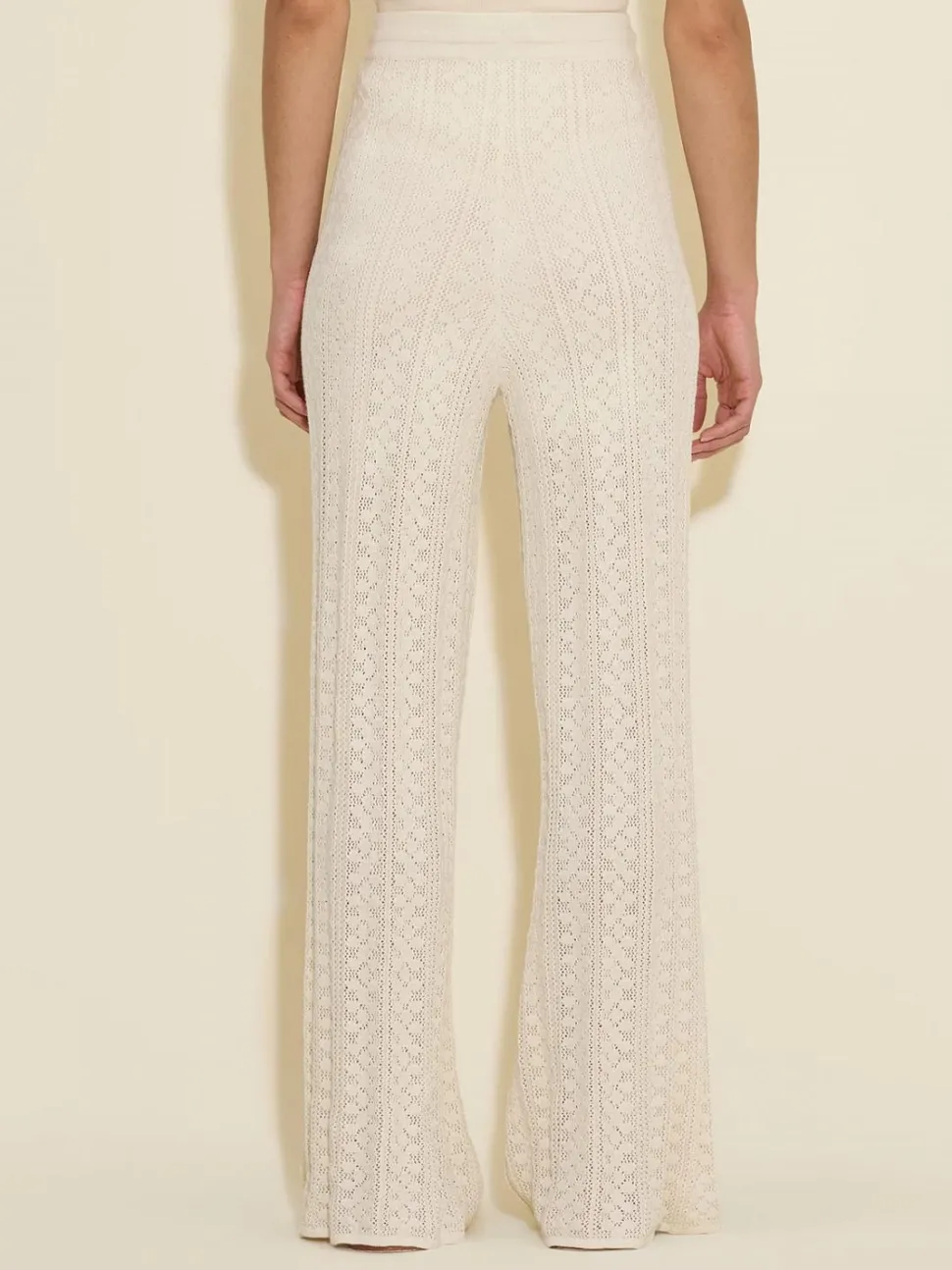 Thiril Crochet Knit Trousers White