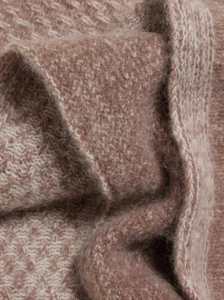 Tine Faded Knit Scarf Burgundy