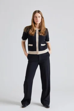 Toulouse Cardigan Tee Black Buttermilk