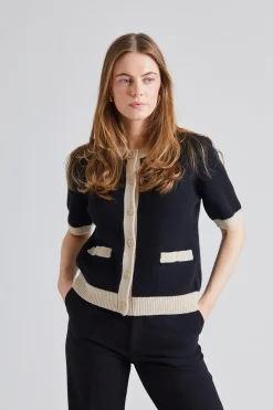 Toulouse Cardigan Tee Black Buttermilk