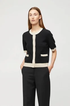Toulouse Cardigan Tee Black Buttermilk