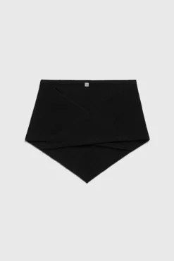 Triangle Wool Cashmere Scarf Black