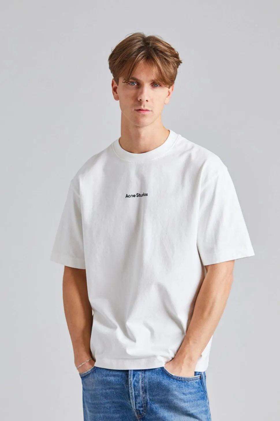 T-shirt Stamp Logo - Relaxed Fit Optic White FN-UX-TSHI000051