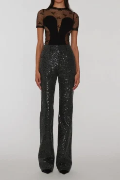 Twill Sequin Jeans Black