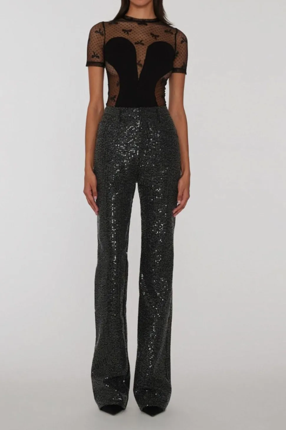 Twill Sequin Jeans Black