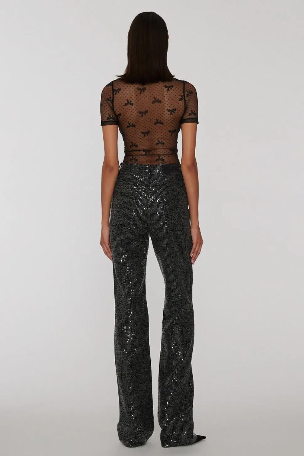 Twill Sequin Jeans Black