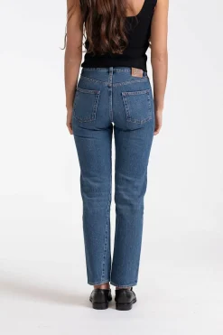 Twisted Seam Denim cropped Washed Blue