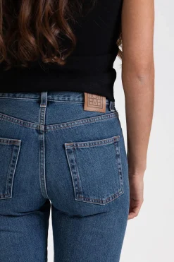 Twisted Seam Denim cropped Washed Blue