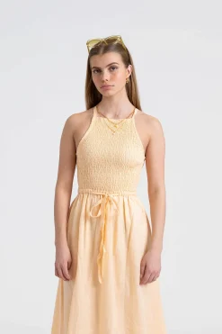 Valeria Midi Dress Plain Butter