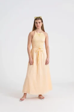 Valeria Midi Dress Plain Butter