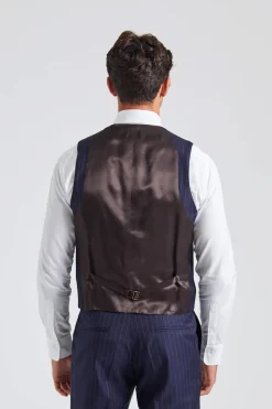 Veneto Waistcoat Navy Pinstripe