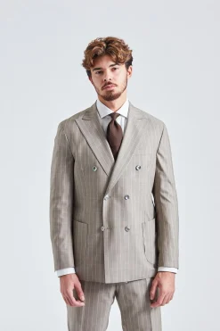 Vicenza Beige Pinstripe