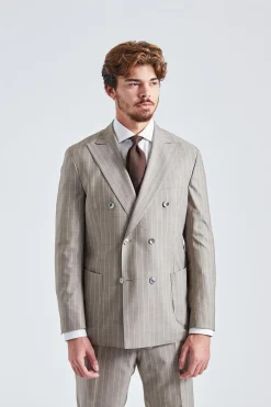 Vicenza Beige Pinstripe