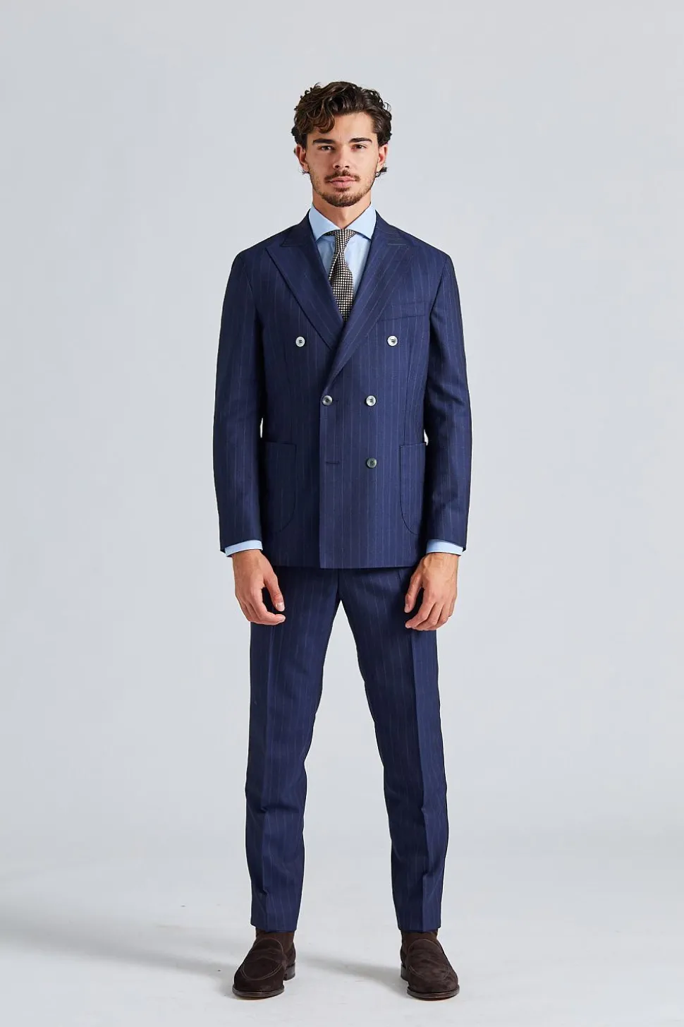 Vicenza Prato Suit Navy Pinstripe