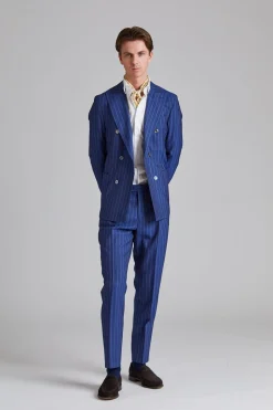 Vicenza Suit Tropical Pinstripe Blue