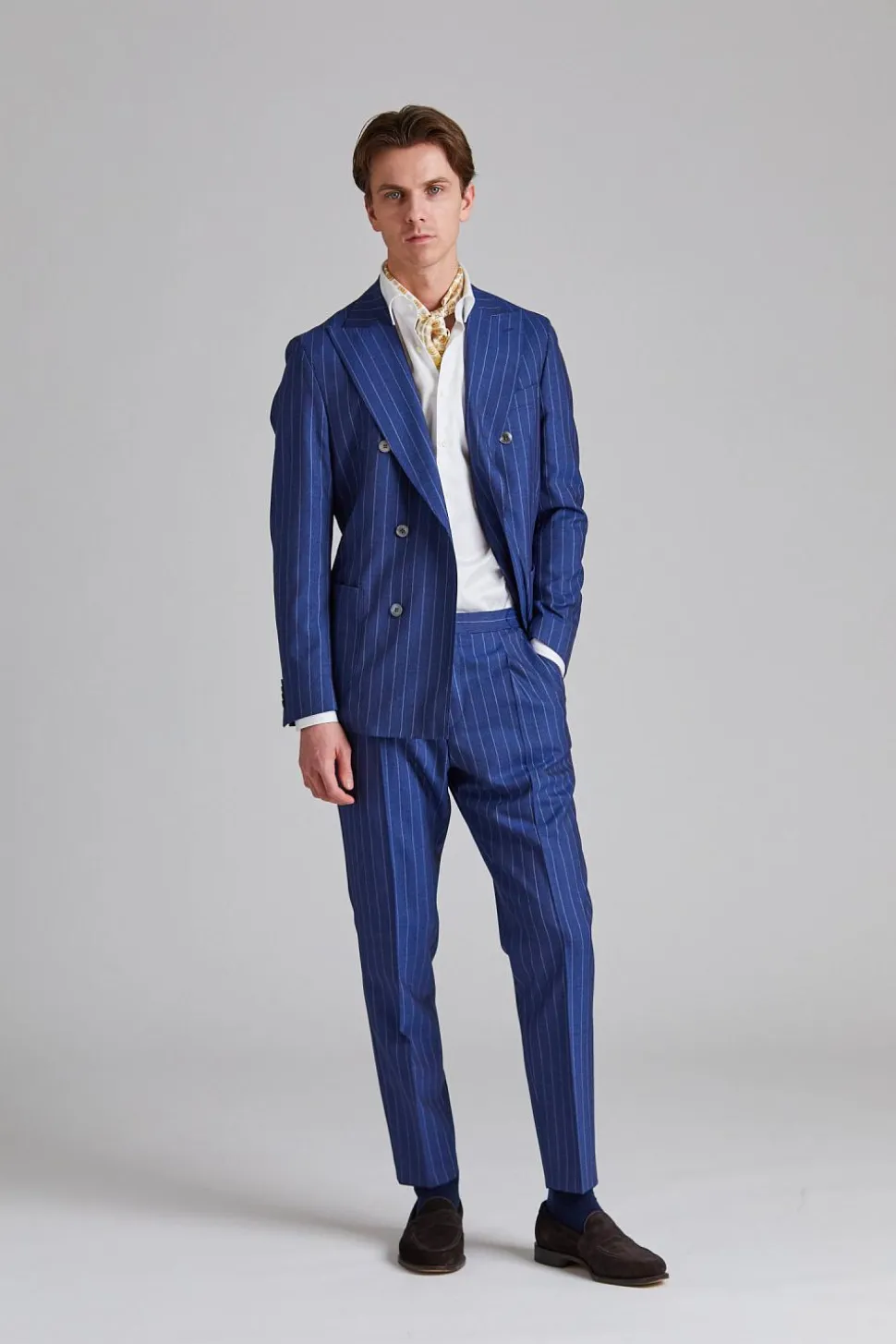 Vicenza Suit Tropical Pinstripe Blue