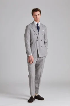 Vicenza Suit Tropical Pinstripe Sand