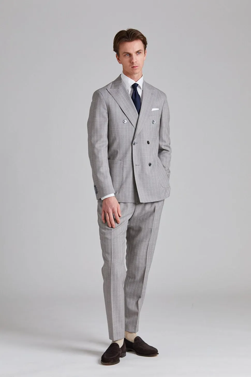 Vicenza Suit Tropical Pinstripe Sand
