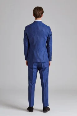 Vicenza Suit Tropical Pinstripe Blue