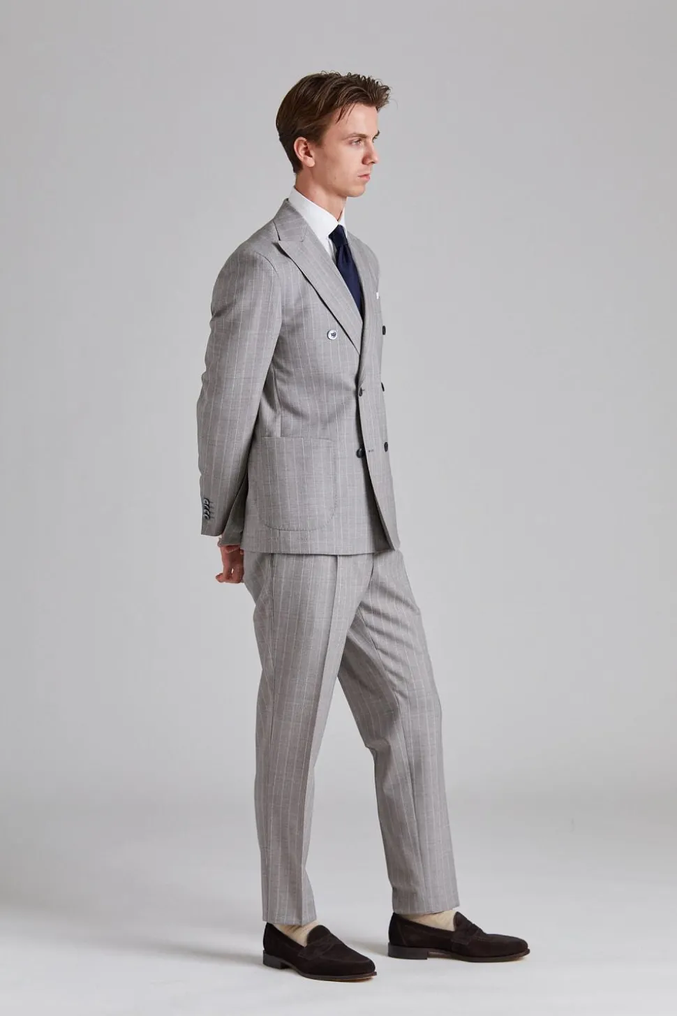 Vicenza Suit Tropical Pinstripe Sand