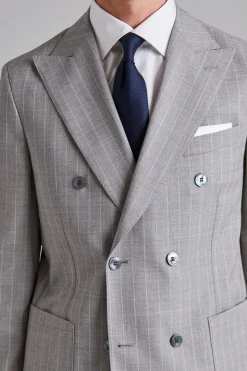 Vicenza Suit Tropical Pinstripe Sand