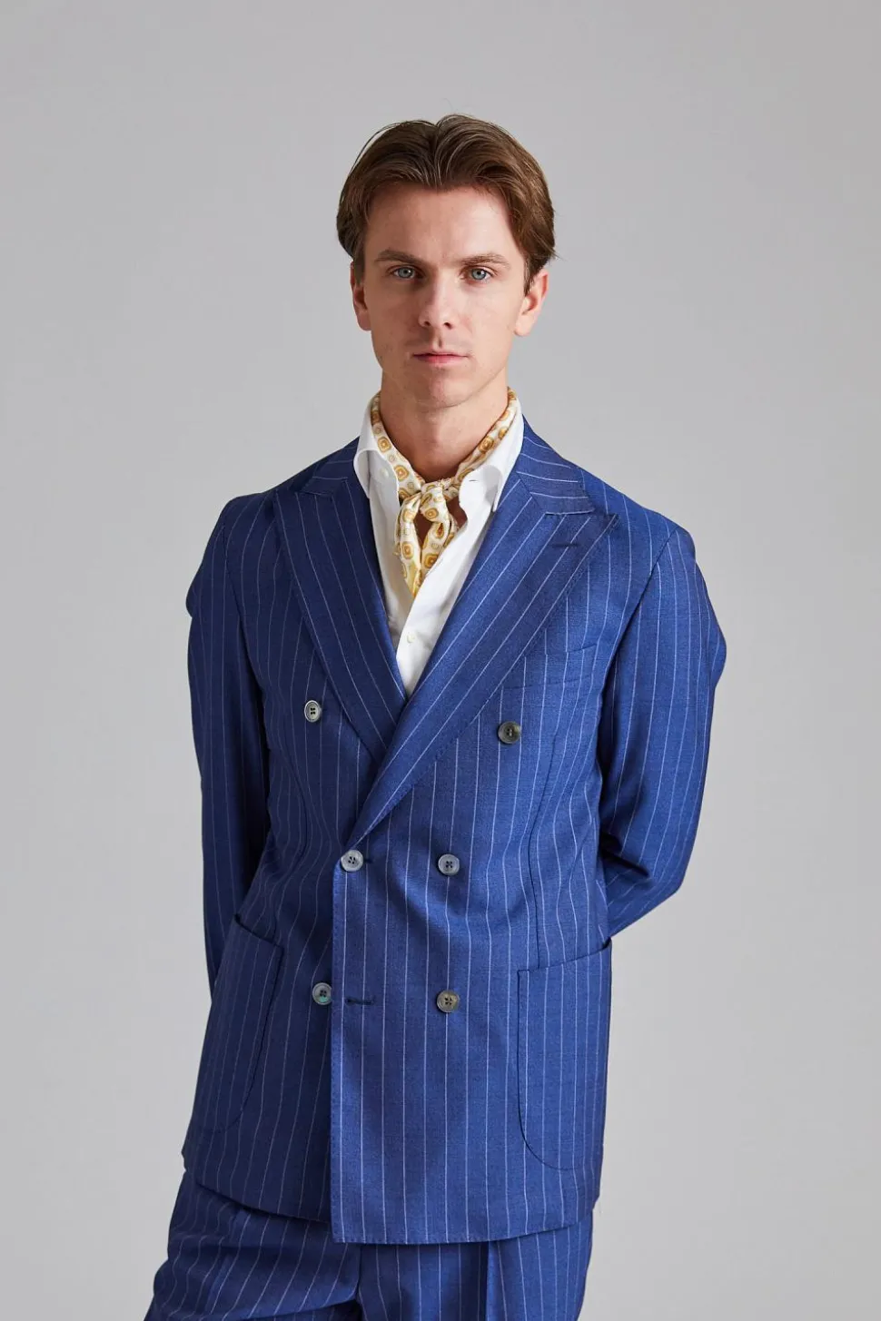 Vicenza Suit Tropical Pinstripe Blue