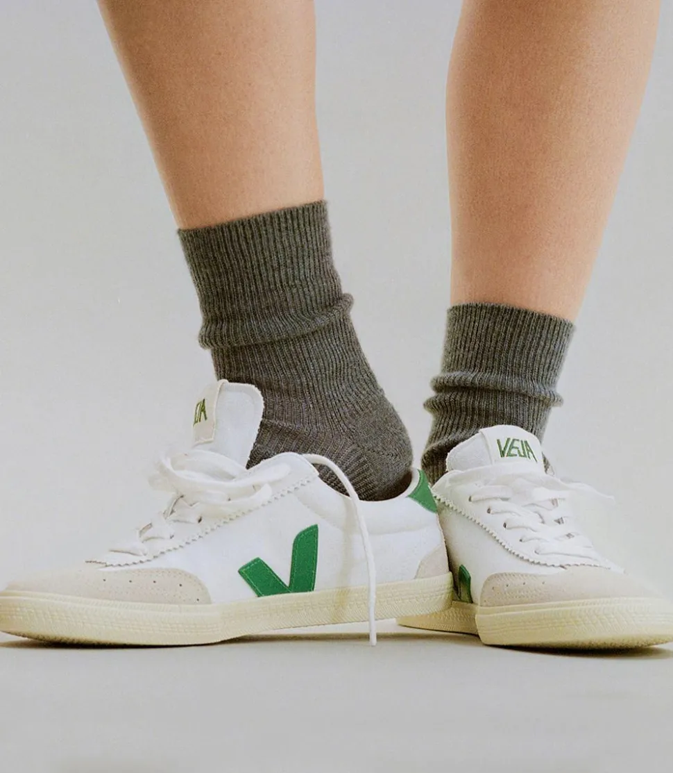 Volley Canvas White Emerald