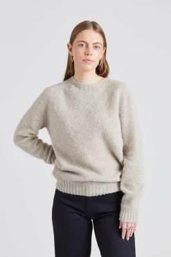 W Shaggy Brush Lambswool Sweater Putty