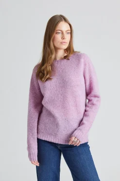 W Shaggy Brush Lambswool Sweater Heather Rose